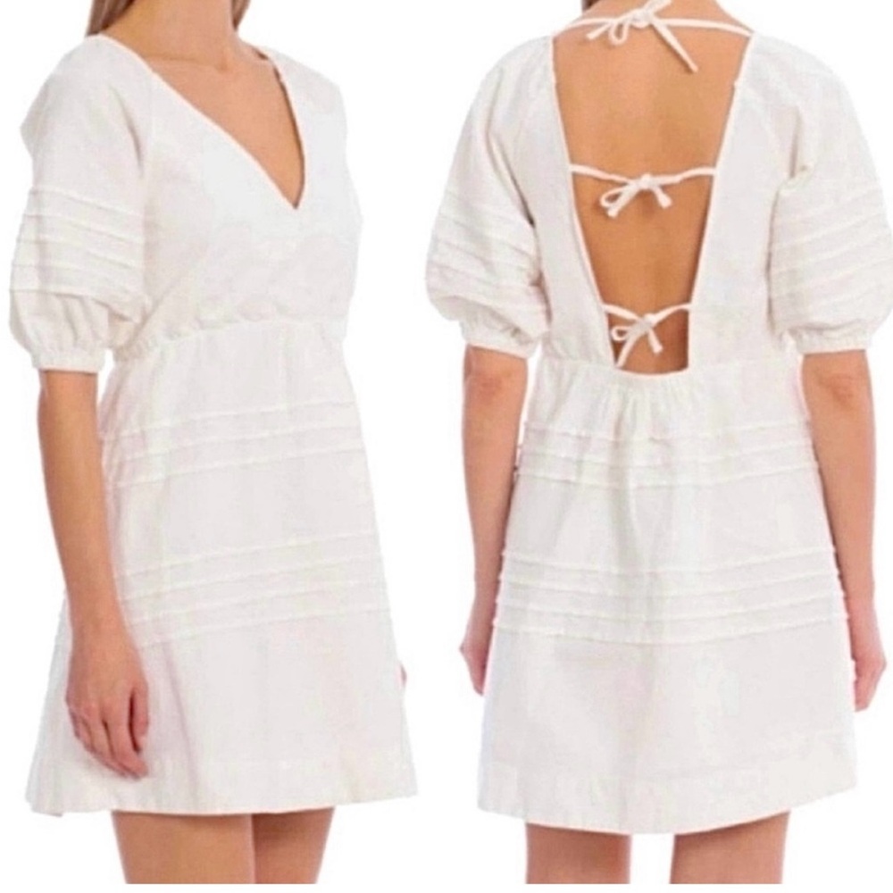 7 For All Mankind White Mini Dress with Open Back